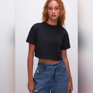 Good American Cotton Cropped Tee NWOT